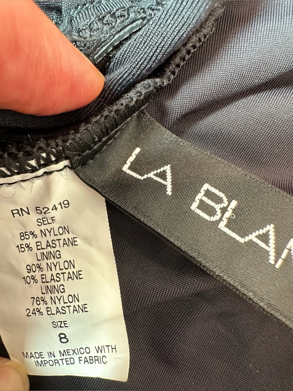 La Blanca Black One-Piece Swimsuit with Logo Tag